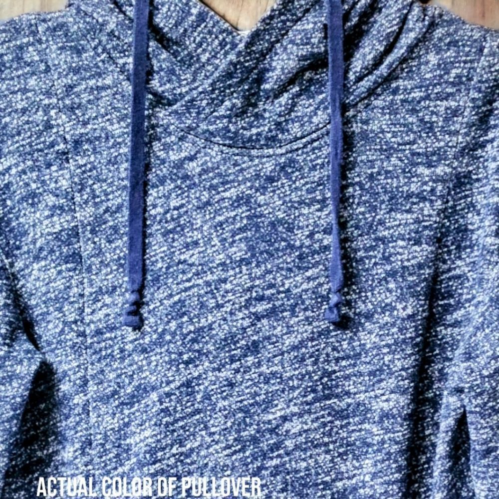 MOSSIMO UNISEX Blue & White Hooded Pullover Size M (Oversized) - Picture 4 of 11